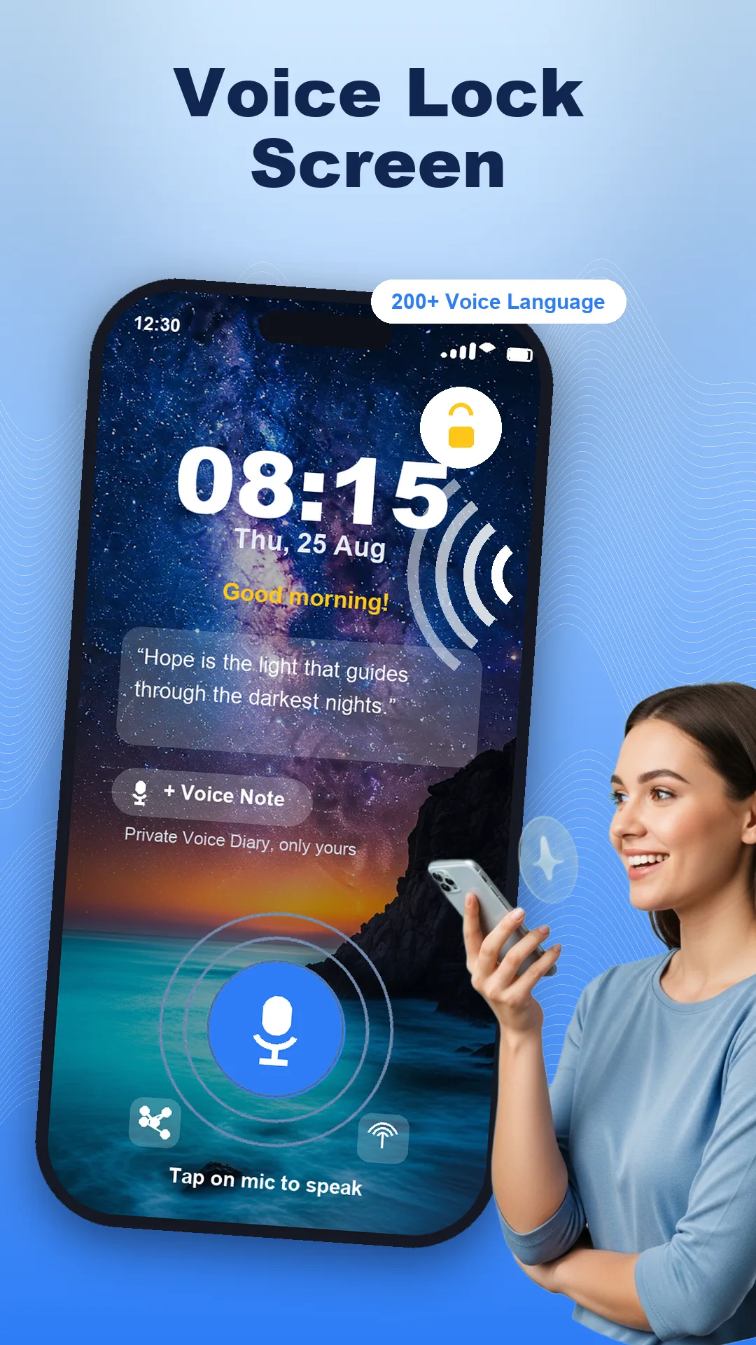 VoxLock screen
